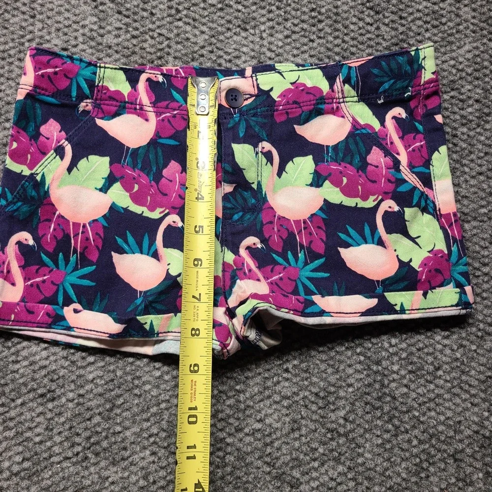 Gymboree Girls Sunny Adventure Chino Shorts 10 Flamingo Tropical Navy Pink 2436